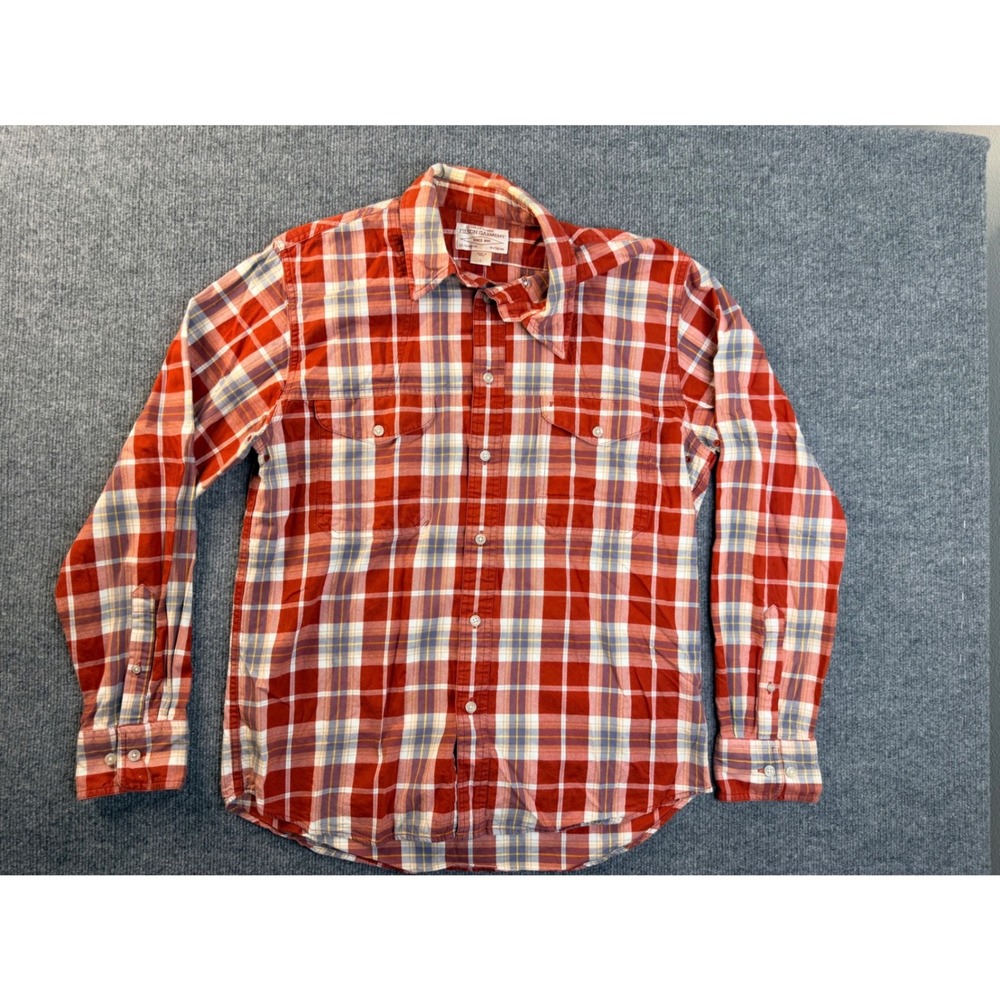 Filson Mens L Red Plaid Cotton Flannel Button Down Shirt Workwear Hiking India
